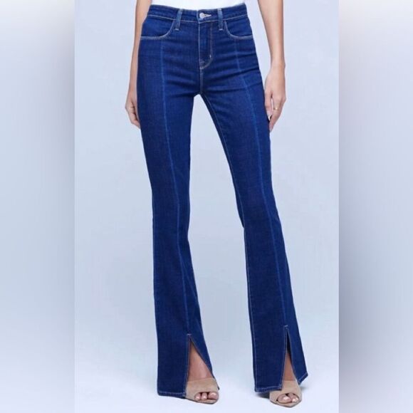 L'Agence jeans Beatrix High Rise Baby Boot with Slit Blue Jeans - 30. NWT - Picture 1 of 6